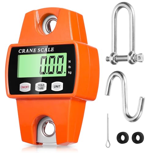 Digitale Hängewaage 300KG 660lbs, Hängende Waage Elektronische Kranwaage mit Accurate Sensors & LCD-Anzeige, Mini tragbare Waage mit Haken für Bauernhof, Fabrik, Jagd