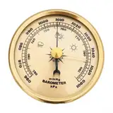 HEIBTENY Haushaltsbarometer Aluminium,Barometer Einstellbares Barometer,70 Mm Keine Batterien Erforderlich, Mechanisches Uhrwerk Erforderlich.