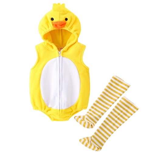 Kielsjajd Halloween Kostüm Kinder Huhn Tier, Tier Küken Strampler Halloween Kostüme für Baby, Baby Jungen Halloween Kleidung Outfit, Neugeborenes Baby Jungen Mädchen Halloween (A-016, 18-24 Months)