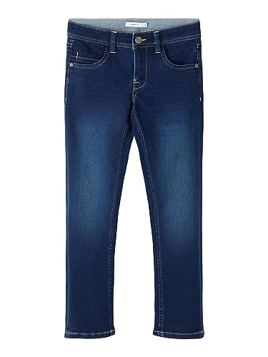 NAME IT Jungen Nkmsilas Dnmtax Pant Noos Hose, Dark Blue Denim, 128 EU