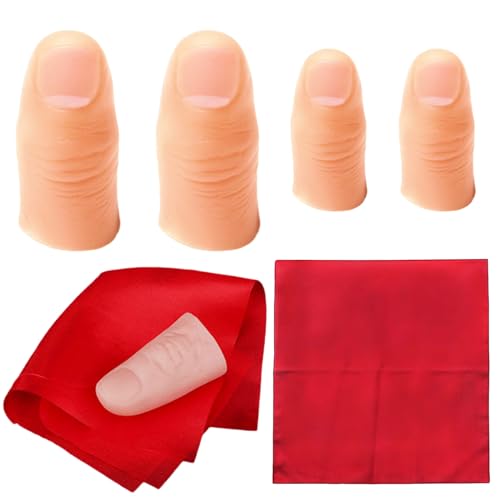 CFSVVD 5 Stück Zaubertricks, Zauberdaumen Magie Daumenspitze Zauberdaumen Trick Zaubertrick Finger Zauber Zubehör Finger Zauber Tricks Künstliche Finger für Zauberartikel Party