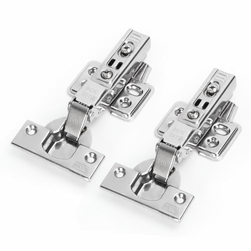 WELLOCKS Schrankscharniere | Scharniere aus Edelstahl 304 | Soft Close Falttürscharniere mit Schrauben | für Kücheneinheiten Kleiderschrank Schranktüren (SSCH20HO) | Mittelanschlag | 2 Stück