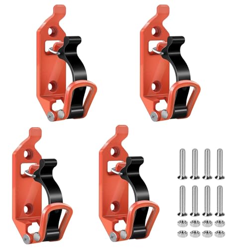 4 Stück Schaufelhalterung für Dachträger, Metall Gummi Dachträgerklemmen mit Befestigungsschraube und MutternDachträger Klemmen Zubehör, Dachträger Zubehör Schaufelhalter Orange