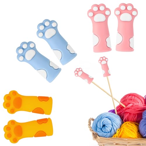 6 Stück Maschenstopper Für Stricknadeln Stricknadel Stopper Maschenstopper Für Nadelspiel Strick Stopper Nadelstopper Nadelspitzenschutz Set Bleistiftaufsätzen Anti Kau Für Stricknadeln Diy-Stricken