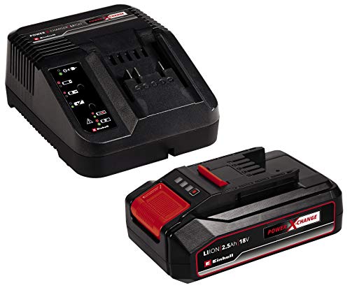 Original Einhell Starter Kit 2,5 Ah Akku und Ladegerät Power X-Change (Li-Ion, 18 V, 50 min Ladezeit, passend für alle Power X-Change Geräte)