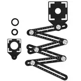 Winkelschablone Template Tool, 6-seitiges Multi Angle Winkelmesser Lineal Alulegierung Winkel Werkzeug Verstellbarer Konturenlehre Schablonen Messgerät für Tischler Fliesenleger Pflastern Loch