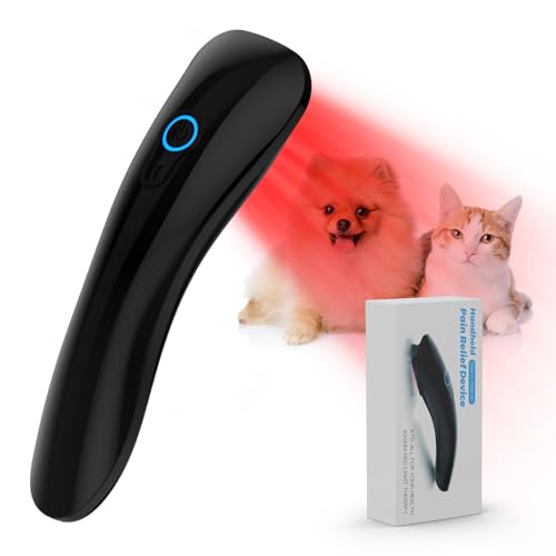 Lasertherapie für Hunde,Tragbares Rot Lichttherapiegerät mit 18*620nm für Haustier Muskel,Hüft & Gelenkarthritis Schmerzlinderung,Wundversorgung Klare Körperprobleme,Entzündungen Reduzieren (Schwarz)