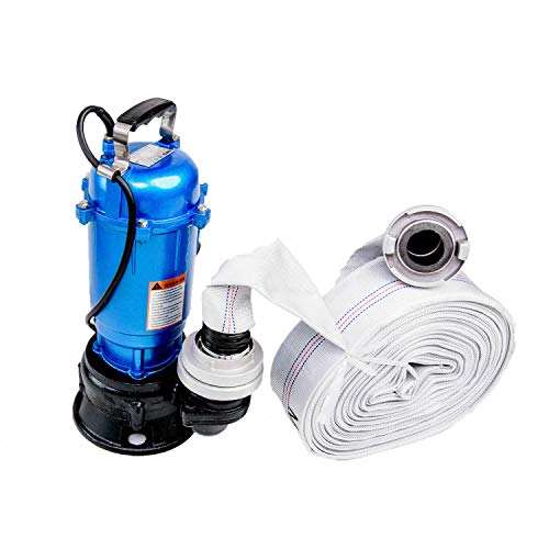 FÄKALIENPUMPE 550W M PUMPE WASSERPUMPE mit 2" STORZ C KUPPLUNG und 20m SCHLAUCH Tauchpumpe Schmutzwasserpumpe