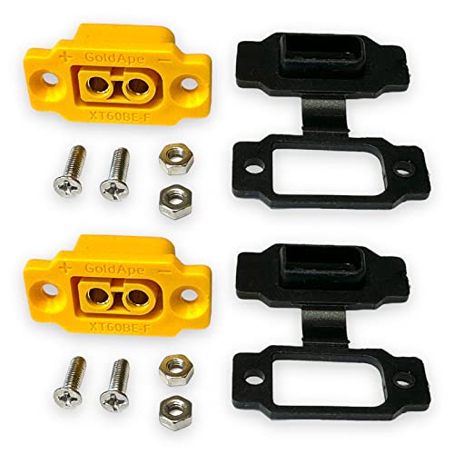 2X Stück XT60BE-F Hochstrom Einbaustecker mit Gummikappe, Schrauben Wassergeschützt für Lipo Akku XT60 Stecker