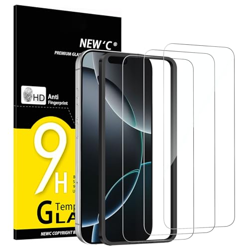 NEW'C 3 Stück, Panzer Schutz Glas für iPhone 16 Pro Max (6,9 Zoll), Frei von Kratzern, 9H Härte, HD Displayschutzfolie, Ultra-klar, Ultrabeständig -Einfaches Installationswerkzeug enthalten