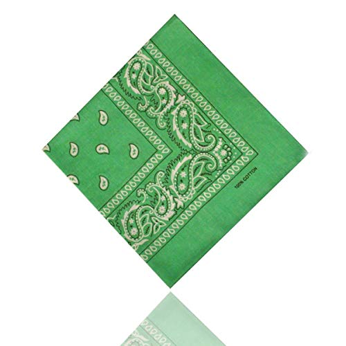 ledermodefashion 3er 6er 12 er Set Bandana Tuch versch Farben 100% Baumwolle Kopftuch Halstuch Nickituch Schal (Lime Grün)