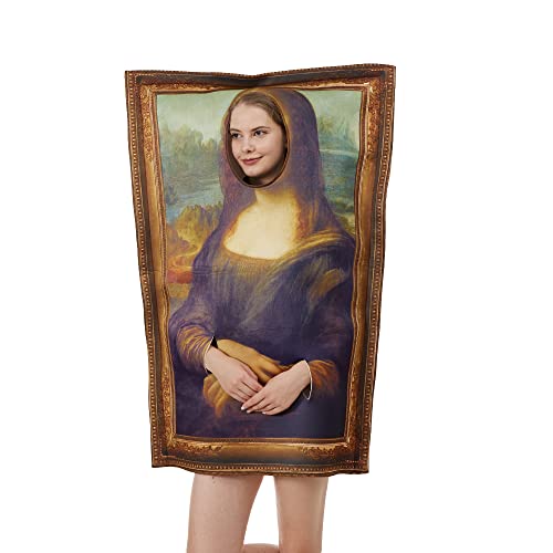 EraSpooky Berühmte Gemälde Kostüm Mona Lisa Halloween Erwachsene Männer Frauen Lustiges Kostüm