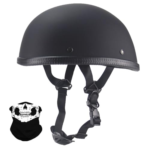 Yirunfa Mofa-Helm, DOT/ECE-geprüfter Vintage-Helm Im Deutschen Stil Für Männer Und Frauen, Retro Halbschalenhelm, für Cruiser Chopper Biker Moped, Bike Pilot Chopper Helm, S~XXL