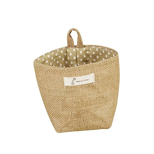 PHENOFICE Kleine Baumwoll Jute Blumentöpfe Aufbewahrungstasche Mit Gestreiftem Design Hängende Stofftasche Gelbe Punkte Für Kreative Deko Und Praktische Aufbewahrung