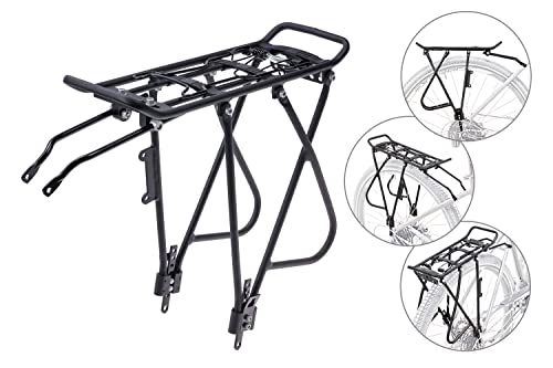 Alu Gepäckträger 28-29 Zoll verstellbar Federklappe Streben 200mm Rear Rack