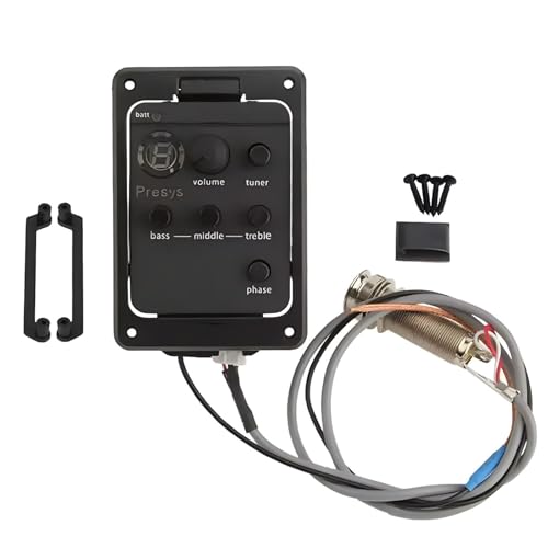 Guitar Pickup Tuner, Guitar Piezo Pickup, Acoustic Guitar Tuner, Electric Guitar Tuner, Acoustic Electric Transducer, Volume Control, Bass-Midrange Control, Guitar Sound Transceiver for Performances