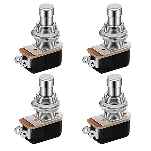 GUUZI 4 Stück SPST 2-Pin Momentary Soft Touch Druckknopf E-Gitarre Pedal Fußschalter AUS (EIN)
