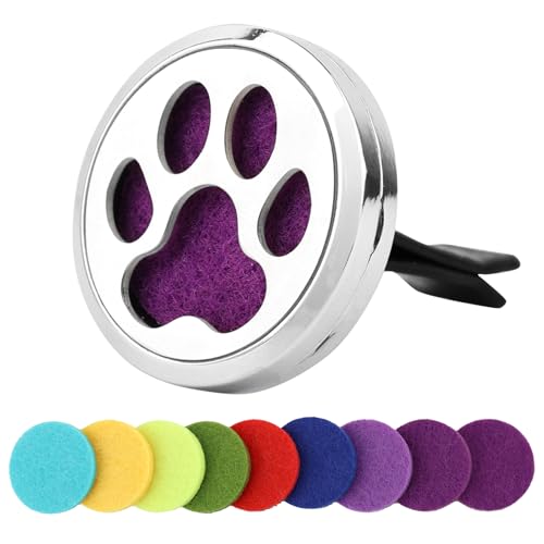 ANNASAMDO Auto Diffusor Aromatherapie Ätherische Öle Diffusor Autoduft Edelstahl Lufterfrischer Vent Clip mit 10 Stücke Austauschbare Nachfüllpads