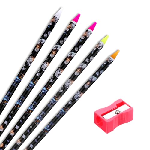 5 Stück Diamant Wachsstifte Selbstklebende Wachsstifte Painting Stift Nail Point Diamond Drill Pen Rhinestone Picker Set – Kein Kleber Nötig mit Bleistiftspitzer DIY Nail Art Design für Zuhause/Salon