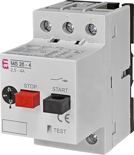 Motorschutzschalter, 10-16A, CE-Zertifiziert, Start-Stop-Funktion, Grau
