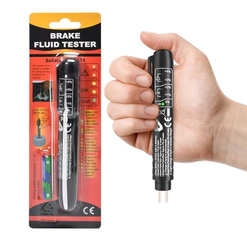 JTENG Bremsflüssigkeitstester Bremsflüssigkeitsprüfer DOT 3/4/5 mit 5 LED für Auto Fahrzeug, Brake Fluid Tester, DOT3, DOT4, DOT5 bremsflüssigkeit Tester