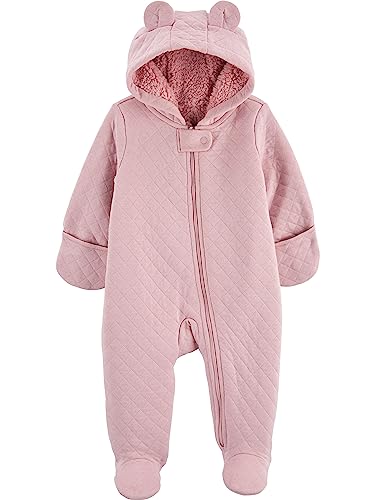 Simple Joys by Carter's Unisex-Baby Footed Jumpsuit Pram Fleece-Overall mit Fuß, Rosa, 0-3 Monate