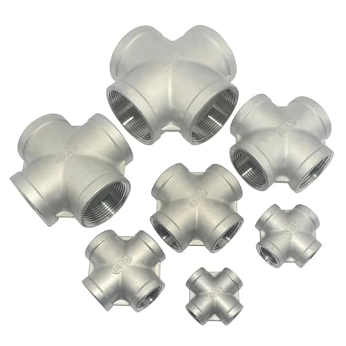 Edelstahl 304 1/8 1/4 3/8 1/2 3/4 1 1-1/4 1-1/2 Innengewinde Rohrverschraubung 4-Wege-Kreuzverbinder SS304 1St(3/8")