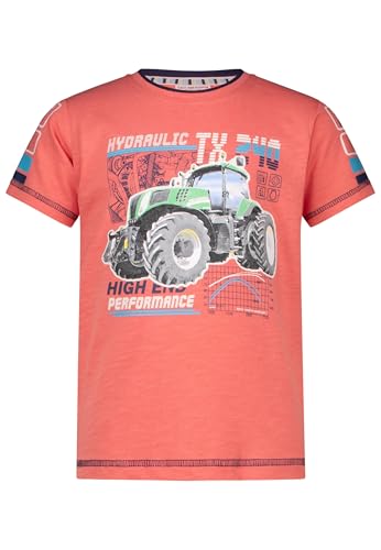SALT AND PEPPER BY KIDS PARK Jungen Traktor Print und Leuchtprint T-Shirt, Sunrise, 128/134 cm