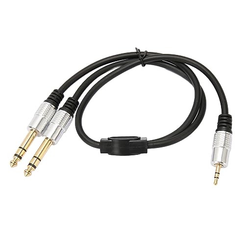 Haofy Dual 3,5 Mm Bis 6,35 Mm Y-Splitterkabel, Vergoldeter Stecker Stecker auf Stecker 3,5 Mm Bis 6,35 Mm Klinke Soundkabel PVC-Draht für Lautsprecher für Theaterausrüstung