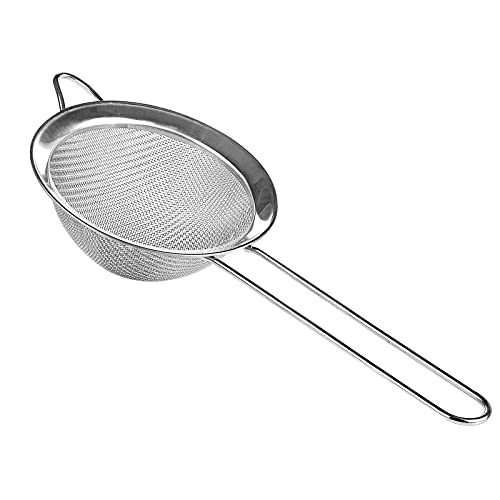 Küchensieb 7 cm, Hochwertig Edelstahl Sieb Feinmaschig Teesieb für Küche Mehl Reis Nudeln Gemüse und Obst Waschen Langlebige Küchen Zubehör