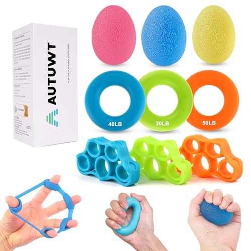   Premium Fingertrainer Klettern Ball Handtraining Handtrainer Set Hand Grip Trainer Strengthener Finger Exerciser Griffbälle Finger Stretcher Silikon zur Stärkung der Finger und Unterarme (9pcs)
