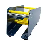 KLEBASTO Etikettenspender | Manuelles Tischgerät für einseitige & doppelseitige Klebepunkte, Etiketten | Robust aus Stahl | Labelspender (113 mm breit | mit Rollentrenner)