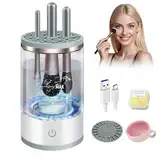 IUHFSIFS Pinselreiniger Make Up Elektrisch【7000 U/min Motor – Leistungsstarke Tiefenreinigung】【Geeignet für alle Pinselarten】Leicht Zu Edienen Make Up Brush Cleaner Grau,USB Betriebenea