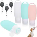 3Stück Futtertube Zum Befüllen Hund, 90ML Silikon Reiseflaschen Zum Befüllen, Futtertube Hund Befüllbar mit Ausziehbarer Haken, Wiederverwendbar Leberwurst Hunde Tube für Hundetraining als Belohnung