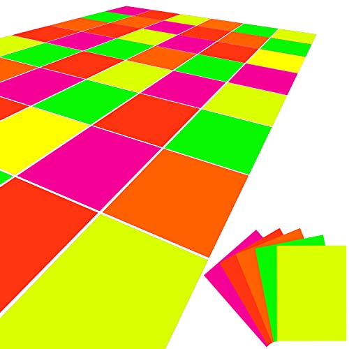 40 Blatt Neon Papiere Glühen Party Dekorationen Neon Partyzubehör Neon Karton DIY UV Schwarzlicht im Dunkeln für Tanzfläche Fluoreszierendes Neon Geburtstag Hochzeit Gastgeschenke, 5 Farben