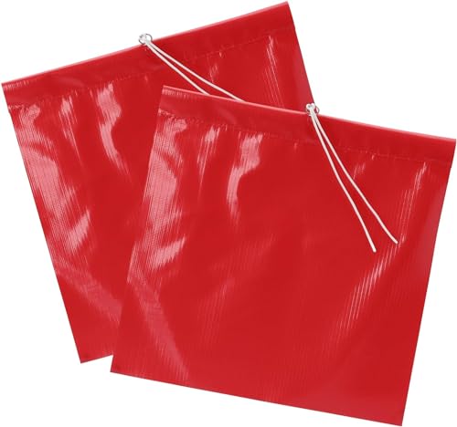 2 Stück Warnflagge Rot 30x30cm Rote Fahne Überlänge Warnfahne mit Seil Schlussfahne Signalfahne Endfahne Fähnchen Überhang für Transport Fahrradträger Auto Wohnwagen