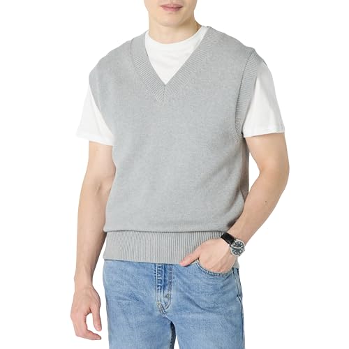 Amazon Essentials Herren Ärmelloses V-Ausschnitt-Top mit Lockerem Schnitt, Mittelgrau Meliert, XL
