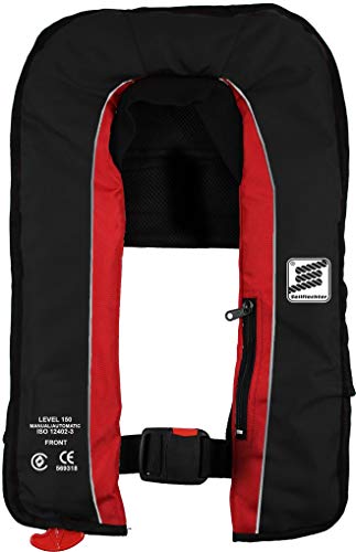 Seilflechter - 150N Automatik Rettungsweste für Erwachsene ab 40kg, selbstauslösend inkl. 33g CO2 Kartusche, ohnmachtssicher, mit Signalpfeife, Klickverschluss ohne Lifebelt