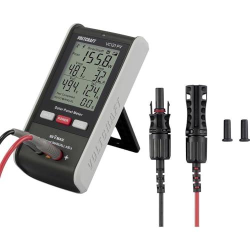 VOLTCRAFT VC121 PV Solar-Panel-Messgerät bis 800 W Anzeige Strom Spannung Leistung Kurzschluss