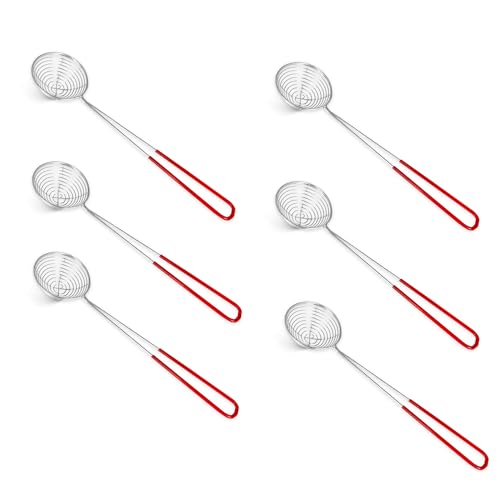 Set von 3 Hot Pot Sieblöffel mit Edelstahl, Mongolischer Shabu Hotpot Schöpflöffel für chinesische Huo Guo H-G-S-2 (6 Stück)