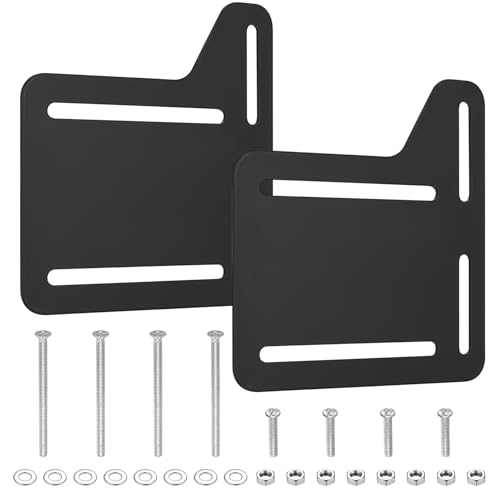 2 Stück Kopfteil Halterung, Bettrahmenhalterung für Kopfteil, Bettrahmen Halterungen, Bett Modifikationsplatte, Bettrahmen Adapter für Kopfteil Fußteil Umwandlung Queen-Umbausatz, mit Hardware