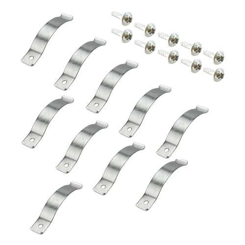 10 x Bilderrahmen-Federklammern, verzinkter Stahl, Federhalter-Clips, Rahmenbefestigungen, Bilderrahmen-Hardware, Drehklammern mit Schrauben, 46 mm