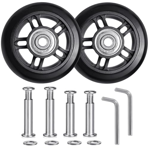 Tobeso-Nuoze 2 Stück Kofferrollen Ersatzrollen 70x22mm Kofferrollen Ersatzteile Abriebfest Gummi Gepäckrollen Ersatzräder für Koffer L70