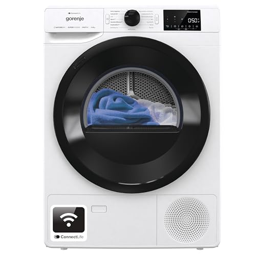 Gorenje DPNE82/GN Trockner/Kondensation mit Wärmepumpe / 8kg / 16 Programme/WIFI/Made in Europe/WaveActive Trommel/TwinAir/Feuchtesensor/Naturedry/LED Display/EEK: A++