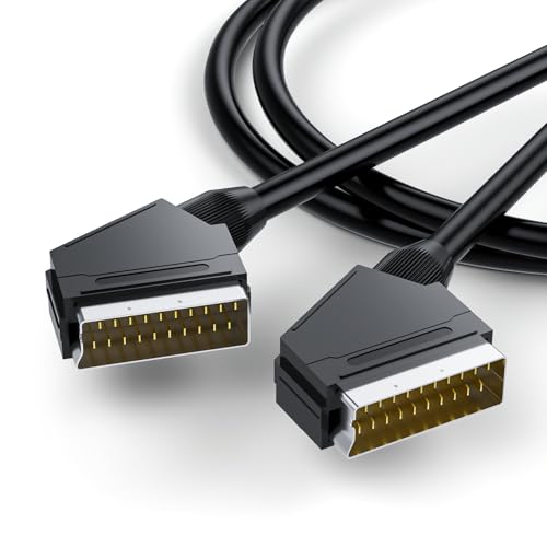 Scart Kabel RGB True 21-Pin, BolAAzuL Composite RGB Scart zu Scart Kabel für Fernseher, Recorder, DVD-Player, Videorecorder, STB Scart AV-Kabel Lead Scart