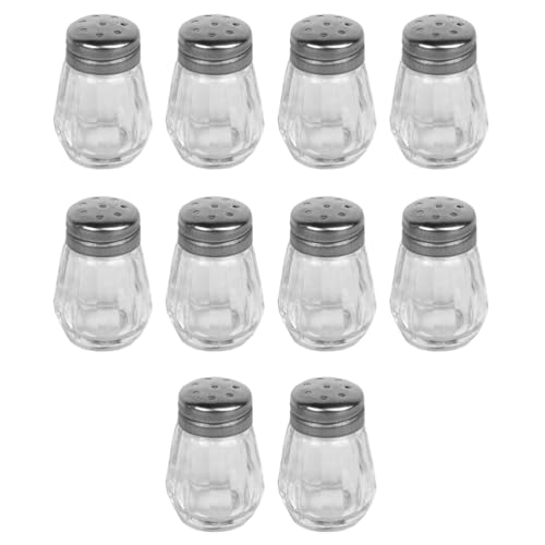 Housoutil Mini-Salzstreuer, 10 Stück Salz Und Pfefferstreuer, Mini-Salzstreuer Aus Glas, Salzstreuer Mit Deckel, Kleiner Salzstreuer Eignet Sich Für Gruppenessen, Geschäfte, Restaurants, Camping