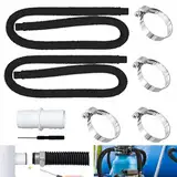 HuaMuDM 2 Stück Schlauch pool 32mm mit 4 Stück Sicherungsclip Und 1 schlauchverbinder,Poolschlauch,Schlauch für Poolpumpe,Für Filterpumpe und Schwimmbad
