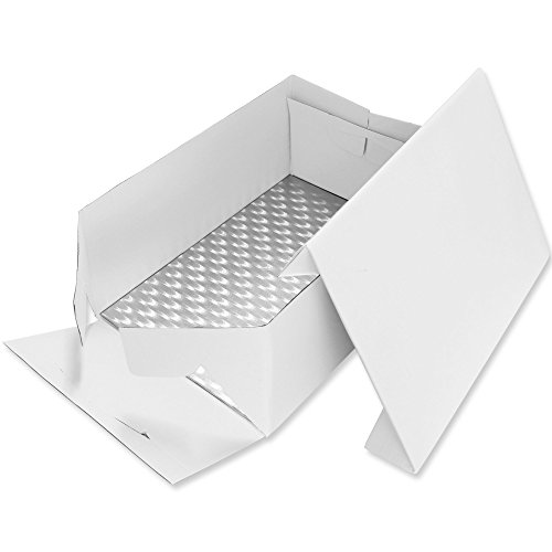 PME BCO896 Oblong Cake Baking Box & Support Card Board 431 x 330mm (17" x 13" Inch ), Weiß