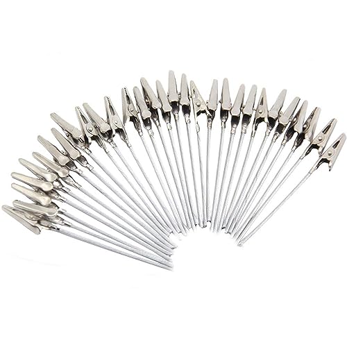 H&W 50 Stück Metalldraht Krokodilklemmen,Langschwänzige Memo Clip Tischnummernhalter,Platzkartenhalter,Bildhalter für Handwerk,Karte,Memo,Foto,Bildständer,Notiz,Party,Hochzeit