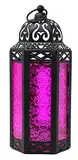 Vela Lanterns Moroccan Decorative Candle Lantern Holder for Ramadan, Pink, Medium